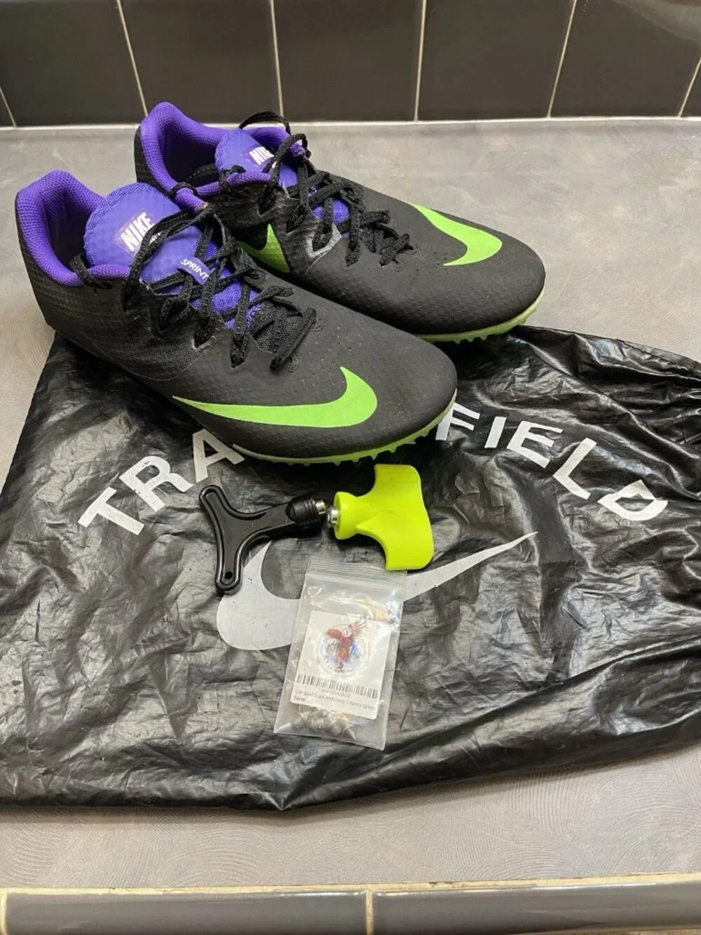 Nike Rival S Sprint Track and Field Spikes Shoes Men 10.5 Athletic Black Multi